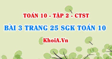 Bài 3 trang 25 SGK Toán 10 tập 2 Chân trời sáng tạo